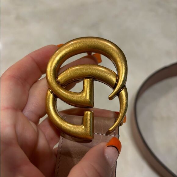 Gucci Marmont dusty rose tan belt size 95/38 - Picture 8 of 11